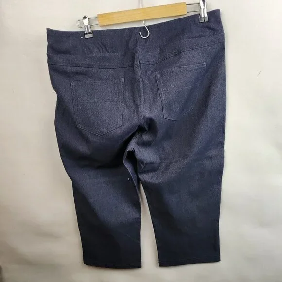 One 5 One Denim Blue Miracle AB Shaper Stretch Pull On Capri Pants Sz XL - Picture 5 of 5
